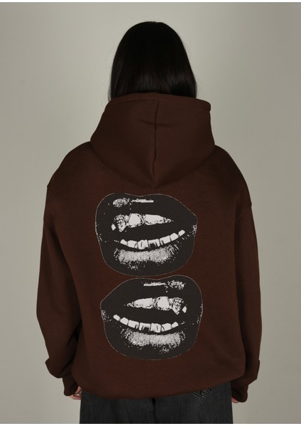 Mouth Baskılı Kapüşonlu Sweatshirt
