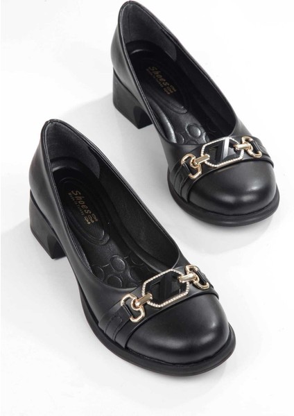 Leopar Desenlı Taş Detaylı Toka Kadın Topuklu Babet modelleri