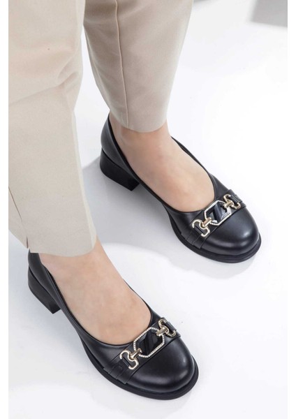 Leopar Desenlı Taş Detaylı Toka Kadın Topuklu Babet fırsatları