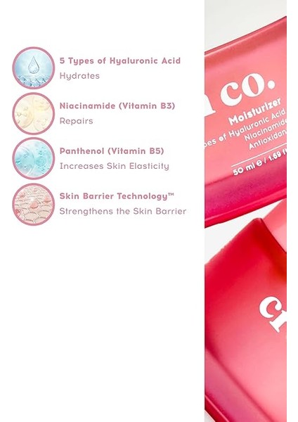 Co. Su Bazlı Moisturizer Nemlendirici Aydınlatıcı Yüz Kremi, Hyaluronik Asit, 50 Ml, Tüm Cilt Tipleri fırsatları