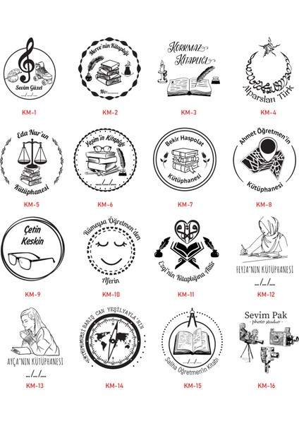 Kitap Mührü, Kitap Kaşesi, Kişiye Özel Ahşap Mühür, Kişiye Özel Hediye, Tasarımlar, Kitap Damgası modelleri