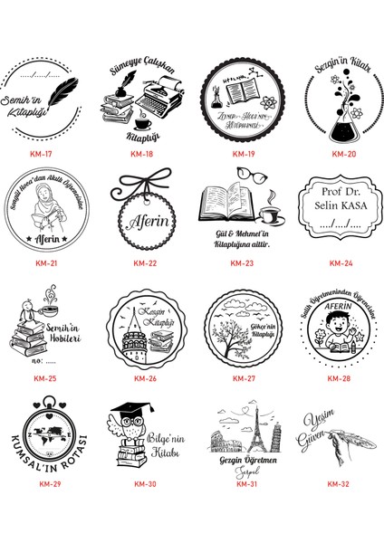 Kitap Mührü, Kitap Kaşesi, Kişiye Özel Ahşap Mühür, Kişiye Özel Hediye, Tasarımlar, Kitap Damgası fırsatları