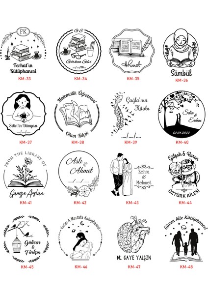 Kitap Mührü, Kitap Kaşesi, Kişiye Özel Ahşap Mühür, Kişiye Özel Hediye, Tasarımlar, Kitap Damgası indirimleri