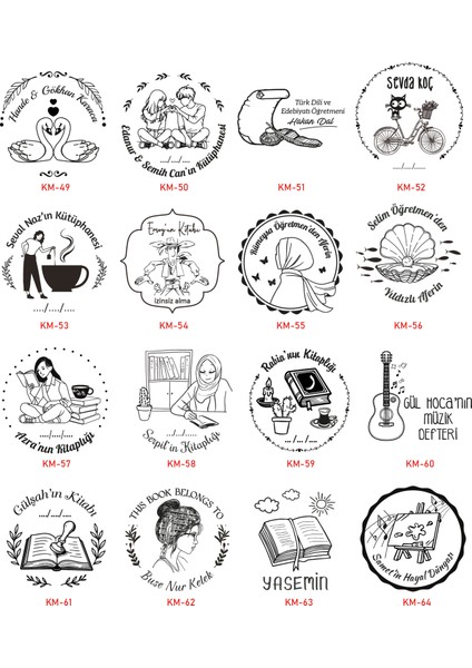 Kitap Mührü, Kitap Kaşesi, Kişiye Özel Ahşap Mühür, Kişiye Özel Hediye, Tasarımlar, Kitap Damgası