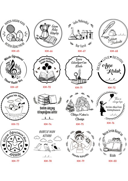 Kitap Mührü, Kitap Kaşesi, Kişiye Özel Ahşap Mühür, Kişiye Özel Hediye, Tasarımlar, Kitap Damgası