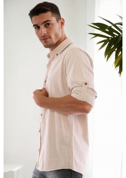 G921 Dewberry Erkek Gömlek-Bej fiyatları