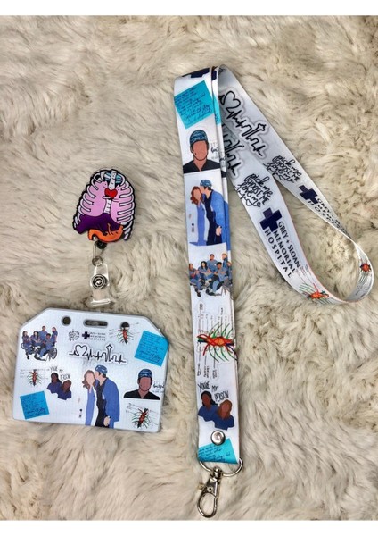 Doktor Sağlıkçı Hemşire Temalı Boyun Askı Ipi Yoyo ve Kartlık Set