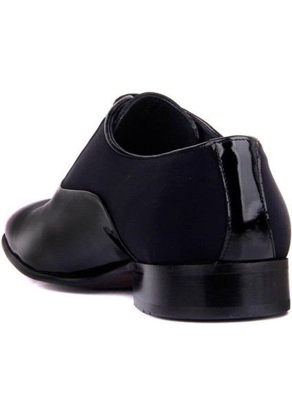 Bağcıklı Siyah Rugan Tekstil Erkek Klasik Ayakkabı 6025 430 505 fırsatları