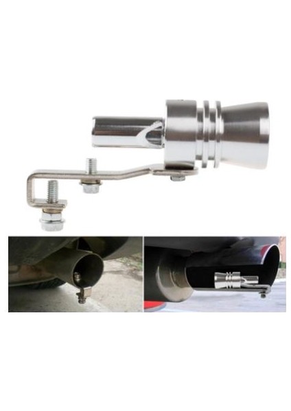 Üniversal Egzoz Islık Aparatı Egzoz Ucu Turbo Sesi Large 29 mm Krom