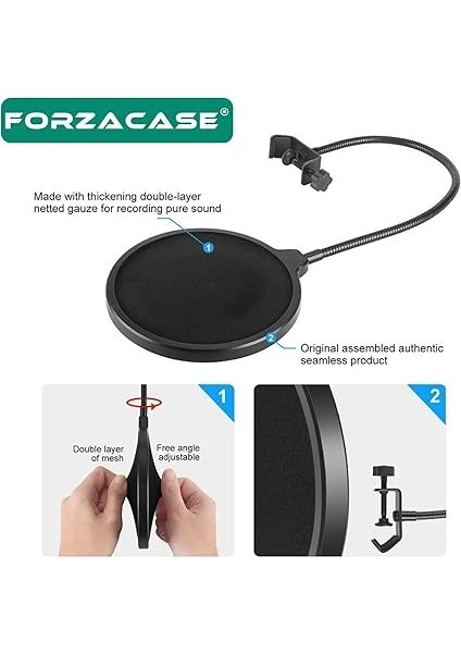Çift Katmanlı Stüdyo Için Mikrofon Pop Filtre Canlı Yayın, Müzik Pop Filter - FC1089 modelleri