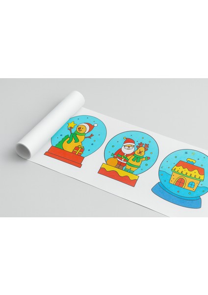 Kar Küresi Boyama Rulosu – 5 Metrelik Yılbaşı Temalı Çocuk Boyama Kağıdı | Eğitici ve Eğlenceli Aktivite | Kış ve Noel Temalı Renkli Boyama Rulosu modelleri