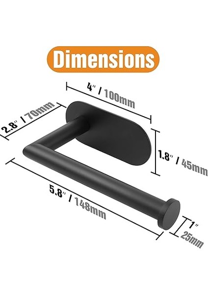 Tuvalet Kağıdı Tutucusu Kendinden Yapışkanlı Mat Siyah 304 Paslanmaz Çelik Sopa Tuvalet Kağıdı Tutucusu Banyo Için indirimleri