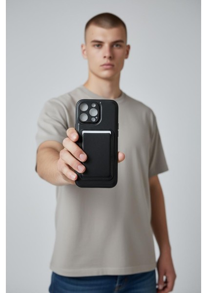 iPhone 16 Pro Max Uyumlu Premium Deri Magsafe Cüzdanlı Kartlıklı Kamera Çerçeve Standlı Kılıf