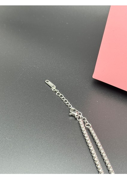 Gümüş Erkek Vintage Kolye , Ahşap Dokulu Plaka Kolye , Paslanmaz Çelik Box Zincir , Erkek Arkadaş modelleri