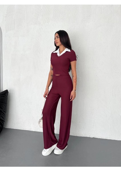 Ottoman Kumaş Beyaz Gömlek Yaka Takım S4142