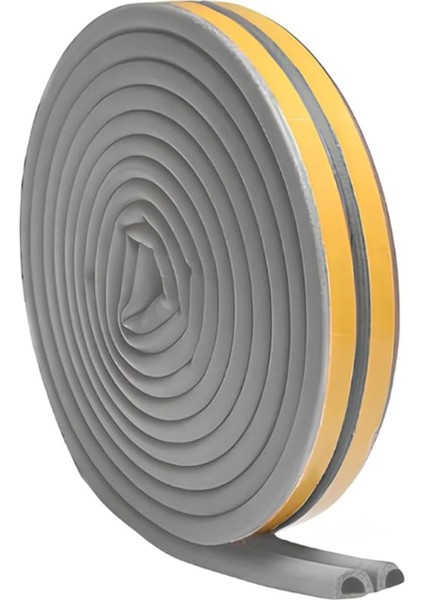 10 Metre (5x2=10 Metre) Yapışkanlı Gri Kapı Pencere Bandı Fitili Soğuk Izolasyon Kauçuk Bantları