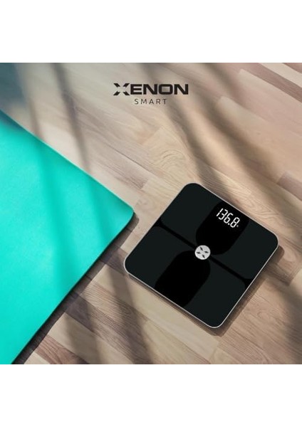 Xenon Smart Dijital Mobil Uygulama Denetimli Akıllı Tartı Yağ Kemik Kas Kütlesi Ölçen Vücut Veri Analizi Için Bluetooth Baskül (180 kg Kapasite) X8703 modelleri