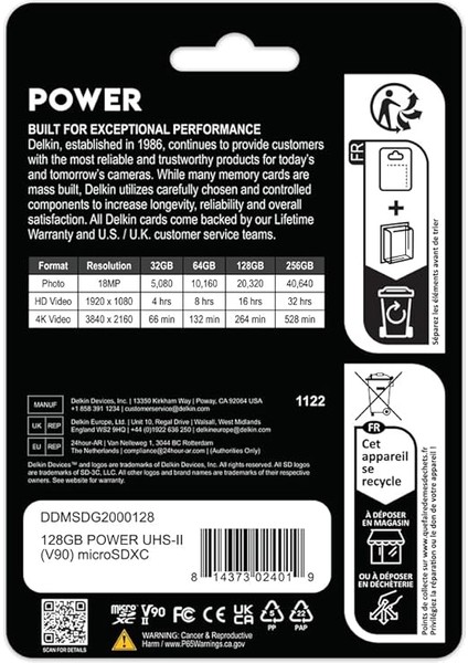 Devices Delkin Cihazlar 128GB Güç Microsdxc Uhs-Iı (V90) Hafıza Kartı modelleri