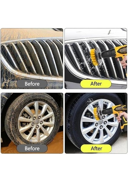 Fırça Matkap Ucu 3lü Banyo Küvet Duşakabin Araba Tekerliği Koltuk Yıkama Temizleme Fırçası Seti, Renkli, Küçük fırsatları