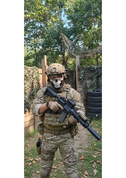- Ghost Maskesi- Kostüm Partisi-Gamerler-Airsoft Oyuncuları Için fırsatları