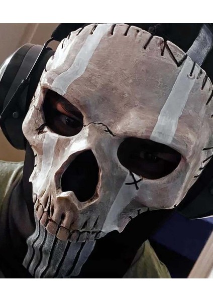 - Ghost Maskesi- Kostüm Partisi-Gamerler-Airsoft Oyuncuları Için indirimleri