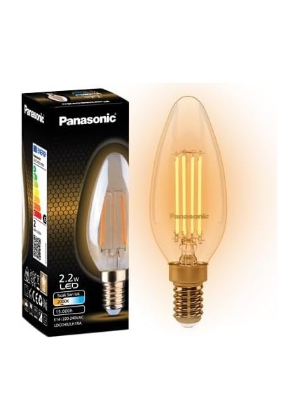 E14 Fil Lamba 2W 150LM 2000K Gold, Kelvin-Sıcak Sarı Işık fiyatları