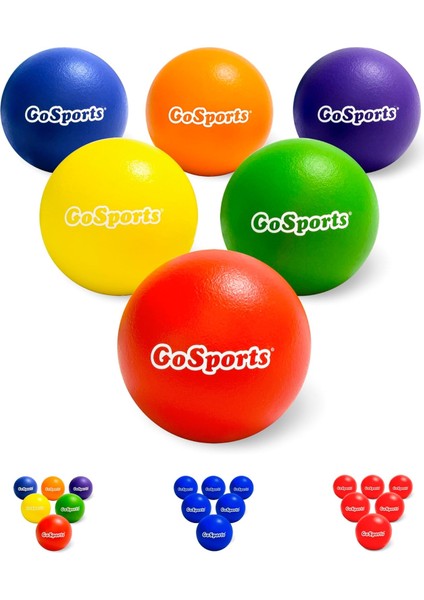 Yumuşak Yüzeyli Köpük Yakantoplar, Çocuklar Için Can Yakmayan Oyun Topları, 15,2 cm Veya 17,7 Cm, File Taşıma Çantası Dahil, 6&apos;lı Set