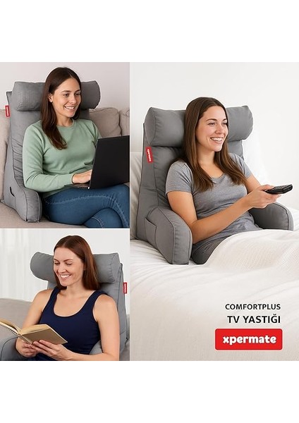 Comfortplus Tv Yastık, Kollu Yastık, Ayarlanabilir Sırt Destek Yastık, Boyun Desteği, Tv Yastık ve Üçgen Yastık, Fermuarlı Sırt Yastık, Bel Yastık (Lacivert) indirimleri