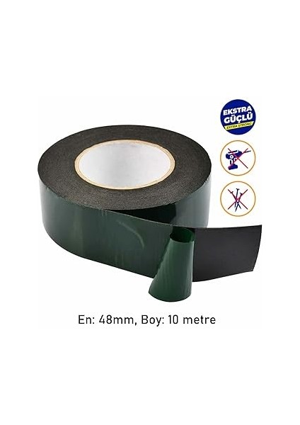 Taraflı Köpük Bant Eva Montaj Bandı Siyah 48 mm x 10 Metre fiyatları