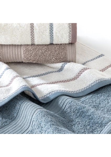 Harmony 4'lü El / Yüz Havlu Seti - Mavi / Vizon modelleri