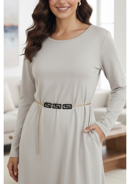 Pınkmark Kadın Gold Siyah Helen Desenli Ayarlanabilir Zincir Kemer PMKM25753 fırsatları