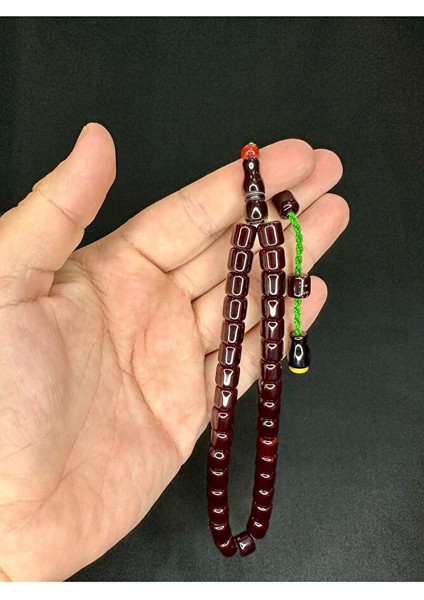 Sevgiliye Özel Hediye Çubuk Kehribar Tesbih Kestane Rengi Kapsül Kesim 9MMX11MM H-1531. indirimleri