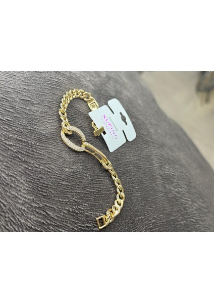 14 Ayar Altın Kaplama Rose Renginde Zincir Halka Model