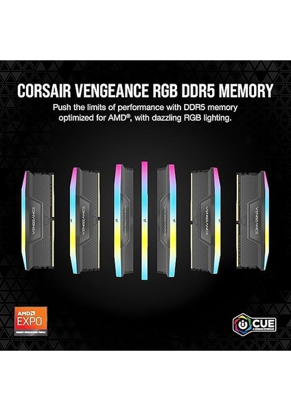 Vengeance Rgb 32GB (2X16GB) 5600MHZ Ddr5 C36 1,25V Ram Amd Expo (CMH32GX5M2B5600Z36K) fiyatları