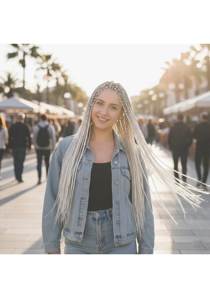 Afrika Örgüsü Ve Rasta İçin Sentetik Saç - Beyaz