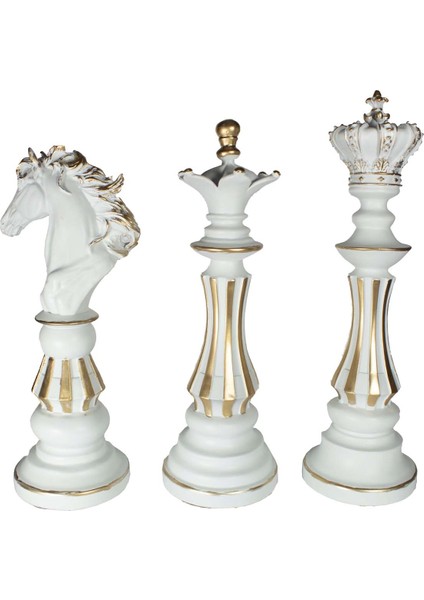 Satranç Takımı Biblo Beyaz