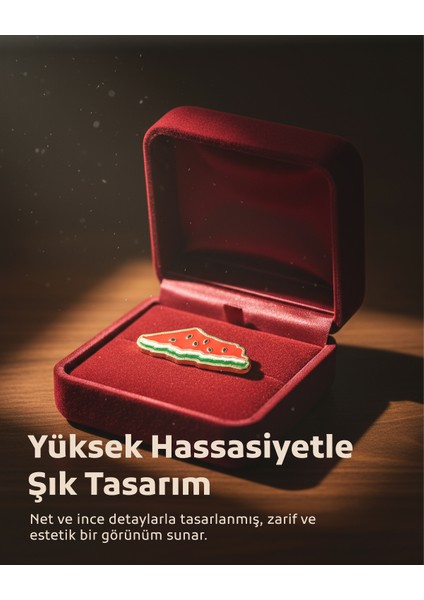 Filistin Haritası Sembolü Karpuz Tasarımlı Filistin Haritası Rozet 1 Adet A300005 modelleri