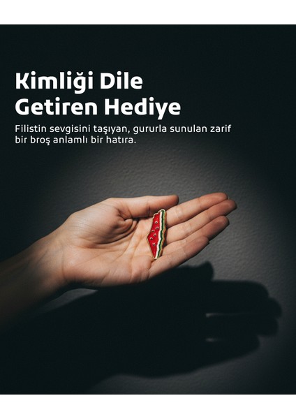 Filistin Haritası Sembolü Karpuz Tasarımlı Filistin Haritası Rozet 1 Adet A300005 indirimleri