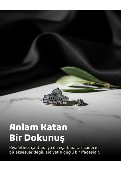 Kaya Kubbesinin Simgesi Gümüş Renkli Tasarımlı Metal Yaka Rozeti 1 Adet A300004 fiyatları