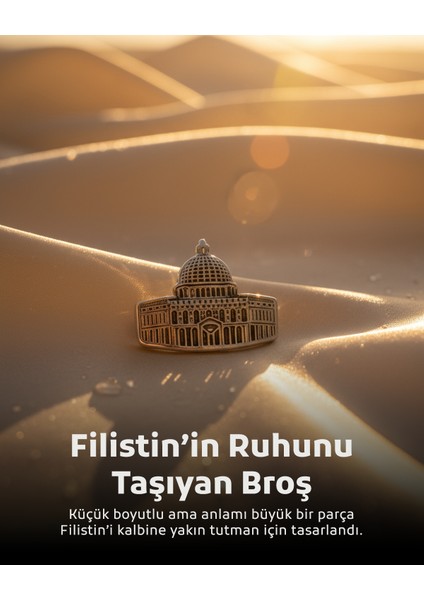 Kaya Kubbesinin Simgesi Gümüş Renkli Tasarımlı Metal Yaka Rozeti 1 Adet A300004 modelleri