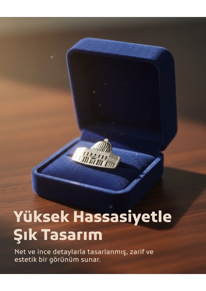 Kaya Kubbesinin Simgesi Gümüş Renkli Tasarımlı Metal Yaka Rozeti 1 Adet A300004 indirimleri