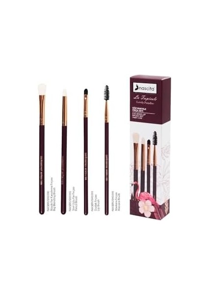 Nascita Bordo Günlük Makyaj Fırça Seti (4lü) - 94