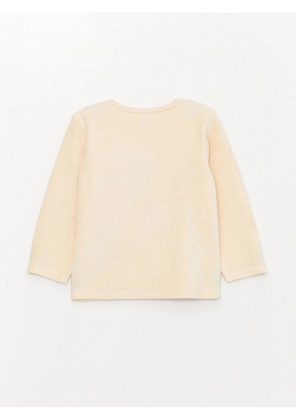 Lcw Baby Bej Bisiklet Yaka Uzun Kollu Baskılı Erkek Bebek Tişört ve Pantolon 2'li Takım modelleri