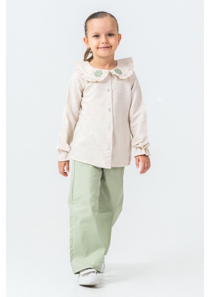 Örme Çiçek Detaylı Kız Çocuk 3\'lü Takım - 26K 4479 indirimleri