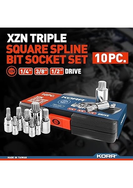 Tools KSS009 10 Adet Xzn Üçlü Kare Spline Bit Soket Seti fiyatları