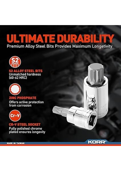 Tools KSS009 10 Adet Xzn Üçlü Kare Spline Bit Soket Seti modelleri