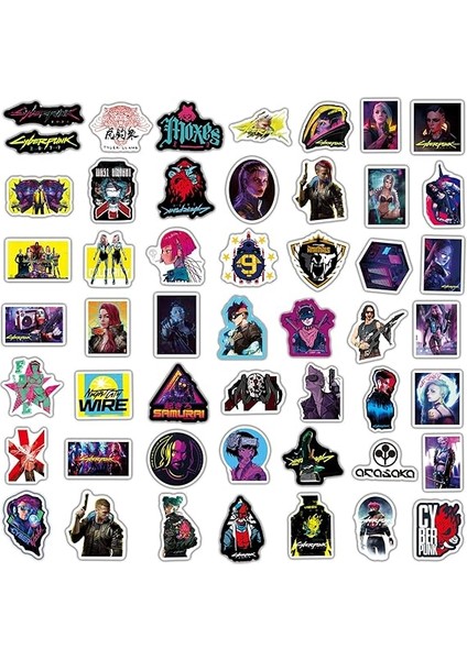50 Adet Siber ve Punk Çıkartma, Havalı Cyberpunk Çıkartma, Dizüstü Bilgisayar, Su Şişesi, Araba, Motosiklet, Tampon, Bagaj, Kaykay, Grafiti Için fiyatları