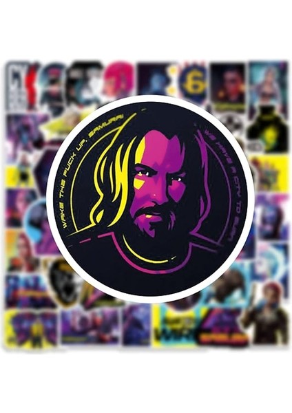 50 Adet Siber ve Punk Çıkartma, Havalı Cyberpunk Çıkartma, Dizüstü Bilgisayar, Su Şişesi, Araba, Motosiklet, Tampon, Bagaj, Kaykay, Grafiti Için modelleri