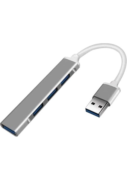 A-809 Macbook Uyumlu USB To 4 USB 3.0 Adaptör Çevirici, Gri
