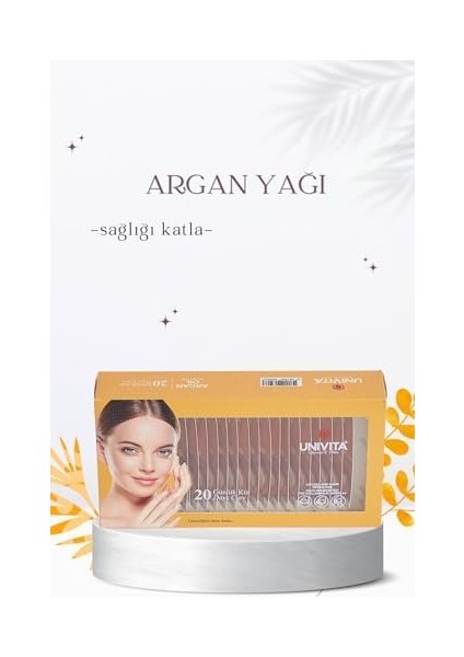 Unıvıta %100 Doğal Katkısız Argan Yağı - 20 Günlük Bakım Kürü - 80 ml (4ml x 20)